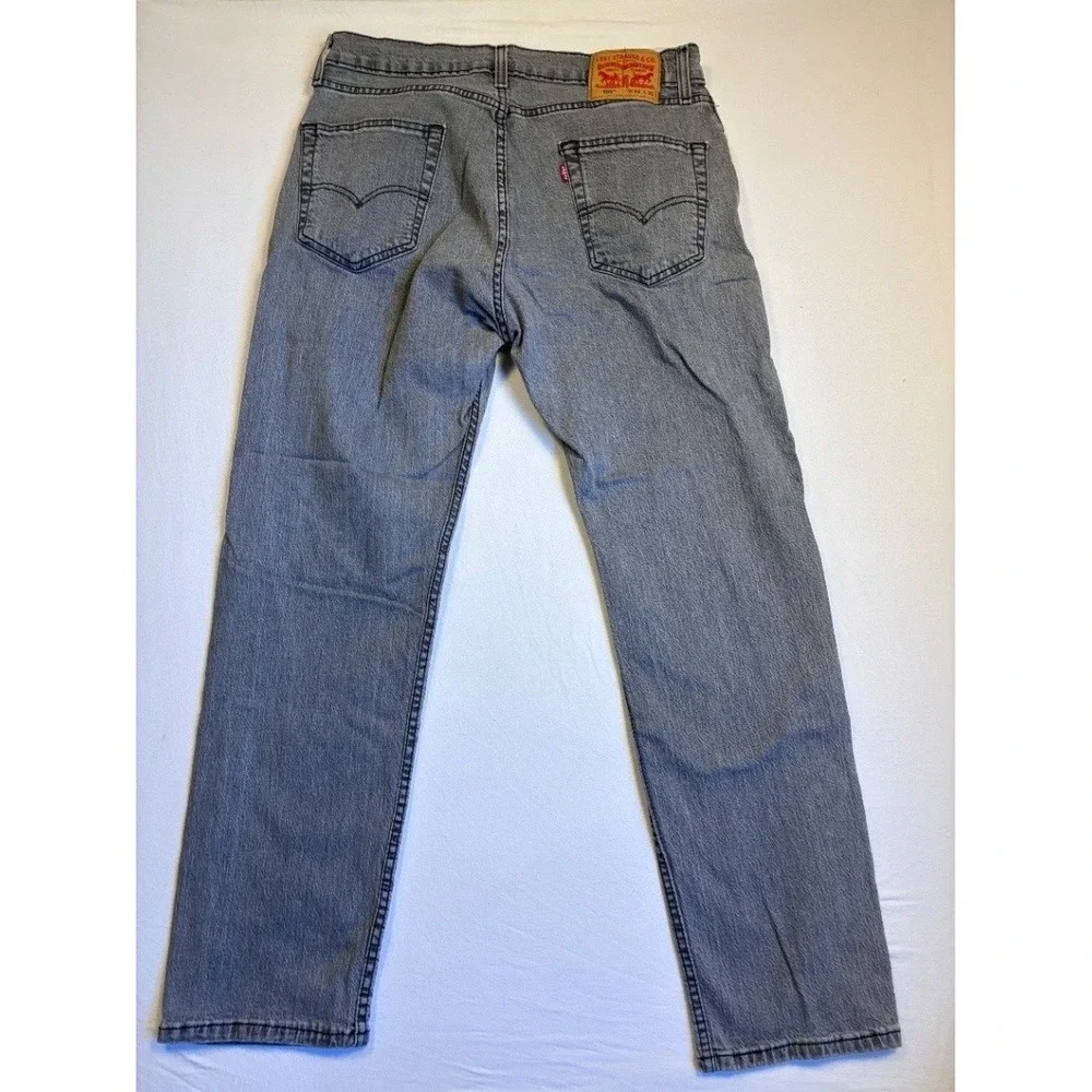 Levi's 505 Men's Gray Wash Straight Leg Jeans W34 L30 Regular Fit